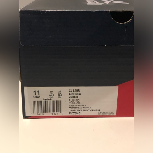 Reebok Classic Leather Sneakers in light blue/fluorescent orange/white - Picture 4 of 12